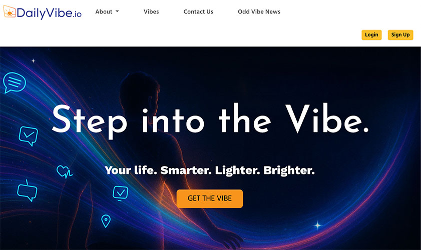 DailyVibe website preview